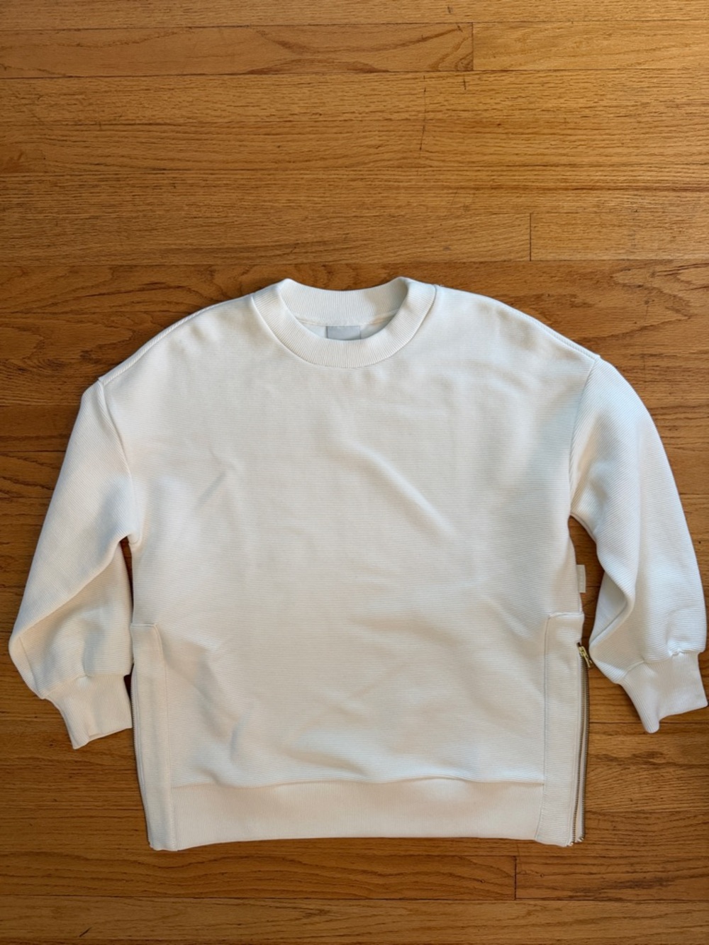 Women’s Varley Off-White Crewneck Sweater with Side Zip